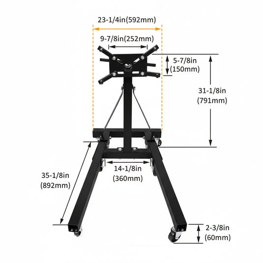 PORIYA  450kg Engine Stand Cars Auto Motor Crane Industrial Workshop Move Hoist