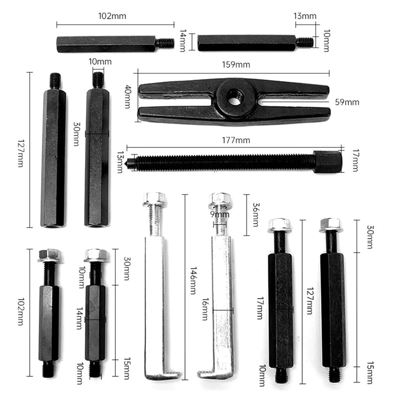 Load image into Gallery viewer, PORIYA 14pcs Bearing Splitter Gear Puller Set Fly Wheel Separator Removal Tool Kit
