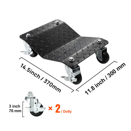 PORIYA Car Dolly Wheel Tire Moving 3ton (6600lbs) Heavy Duty Skate Auto Repair Jack