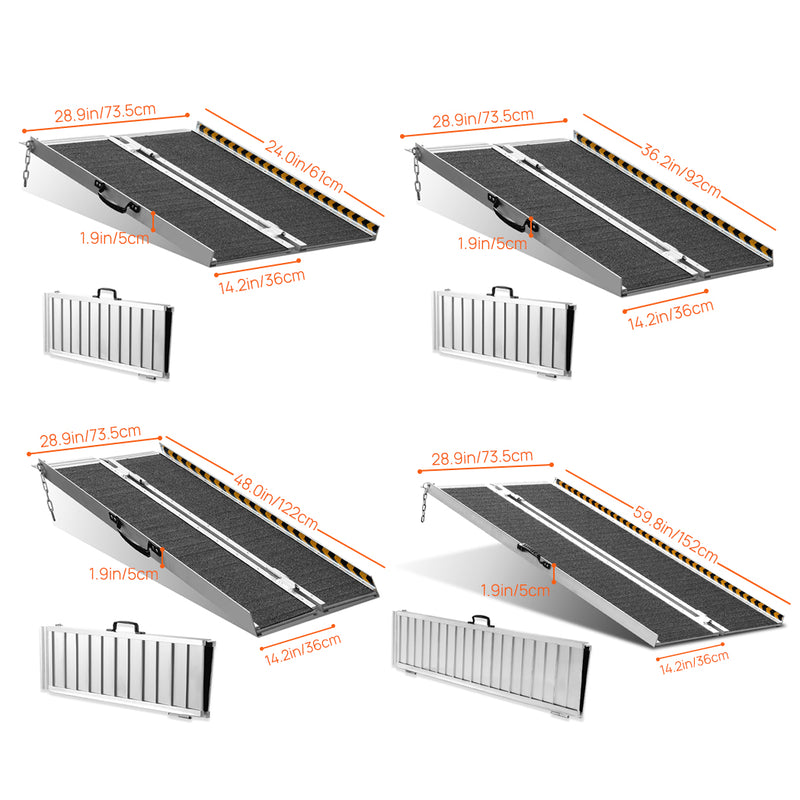 Load image into Gallery viewer, PORIYA Multi Size Aluminium Ramp Anti Slip Folding Loading Threshold  Portable Access
