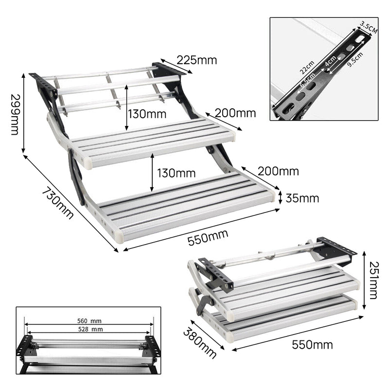 Load image into Gallery viewer, PORIYA Caravan Step Aluminium Pull Out Folding Caravan Step Camper Trailer Motorhome RV
