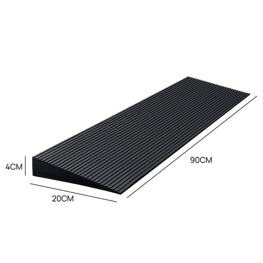 PORIYA Rubber Curb Ramp 90x20x4cm Cuttable Threshold Ramp Kerb Driveway Threshold Ramp