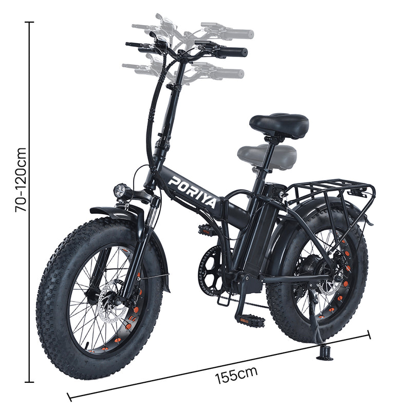 Load image into Gallery viewer, PORIYA Electric Bicycle Ebike 48V 1500W Mountain Bike 10.4Ah Li-Ion Battery 20'' Tyres
