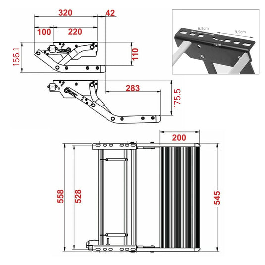 PORIYA Caravan Step Aluminium Pull Out Folding Caravan Step Camper Trailer Motorhome RV