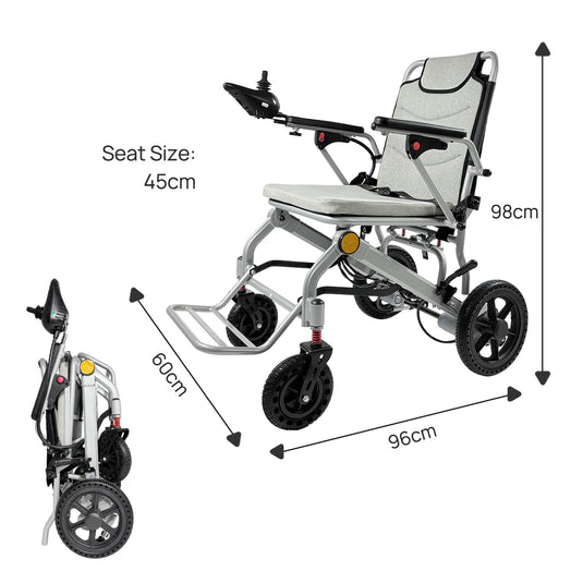 16.5KG Electric Wheelchair Lightweight Foldable Lithium Power Aluminium Portable