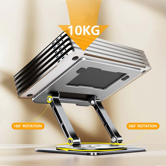 Long Laptop Desk Riser PORIYA Laptop Stand Riser 360° Rotating Adjustable Ergonomic Foldable