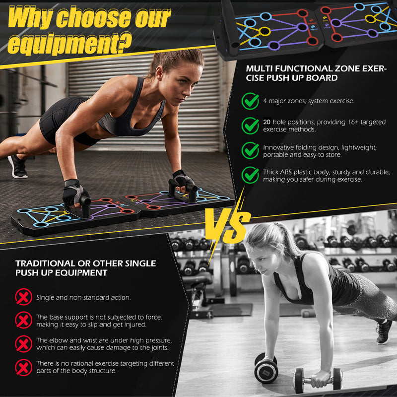 Load image into Gallery viewer, PORIYA Foldable Push Up Board Multi-Position Home Gym Fitness Workout Pushup Stand

