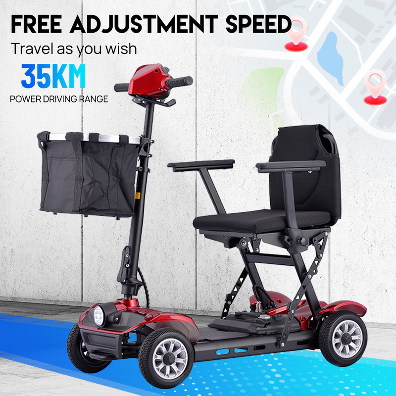 Load image into Gallery viewer, Portable Electric Mobility Scooter Motorised 4 Wheel Folding Scooter 35KM Range
