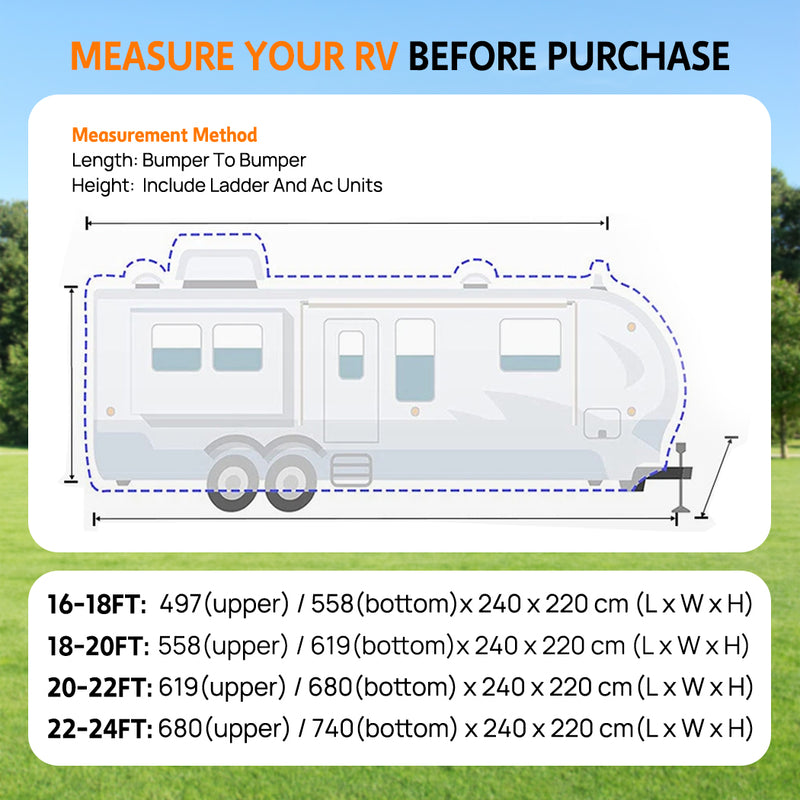 Load image into Gallery viewer, PORIYA 16-24ft Caravan Cover 4 Layer Campervan UV Resistant Waterproof With Bag
