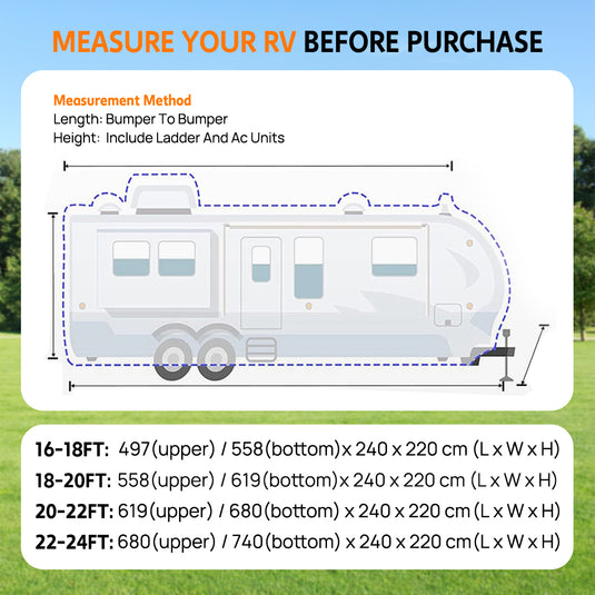 PORIYA 16-24ft Caravan Cover 4 Layer Campervan UV Resistant Waterproof With Bag