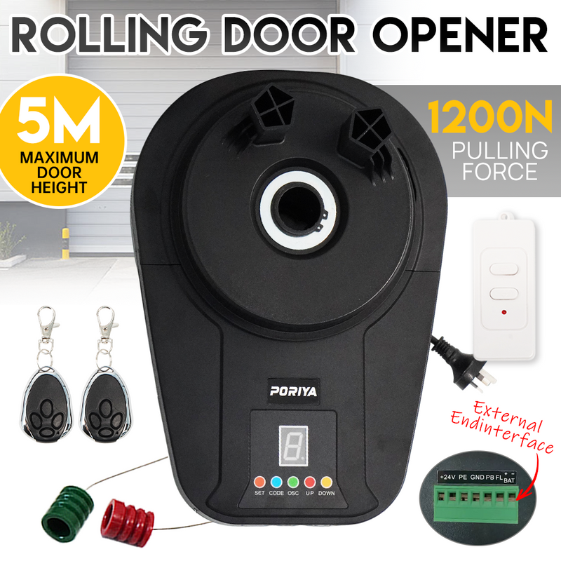 Load image into Gallery viewer, PORIYA Automatic Roller Door Opener Smart Garage Door Roller w/ Remote Control
