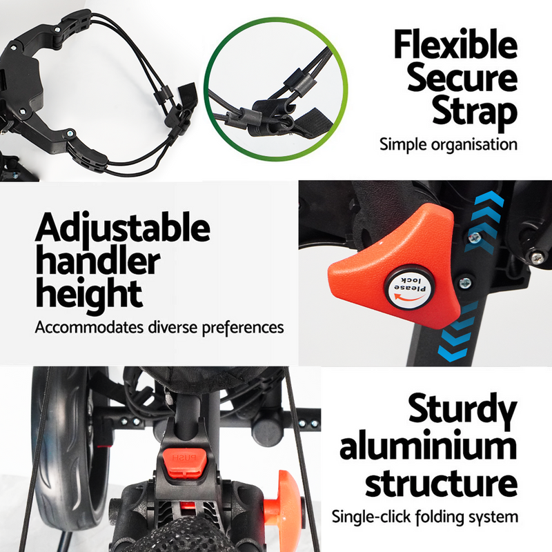 Load image into Gallery viewer, PORIYA Golf Buggy Foldable Trolley Golf Cart Wheels Umbrella Bottle Holder
