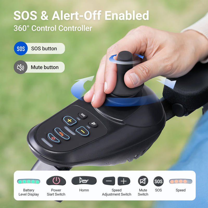 Load image into Gallery viewer, PORIYA 16.5KG Electric Wheelchair Lightweight Foldable Lithium Power Aluminium Portable
