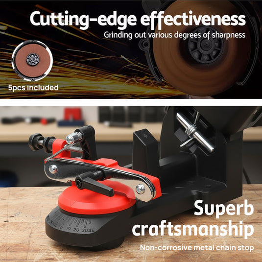 PORIYA Chainsaw Sharpener Electric Chain Blade Sharpening Saw Grinder Bench Tool