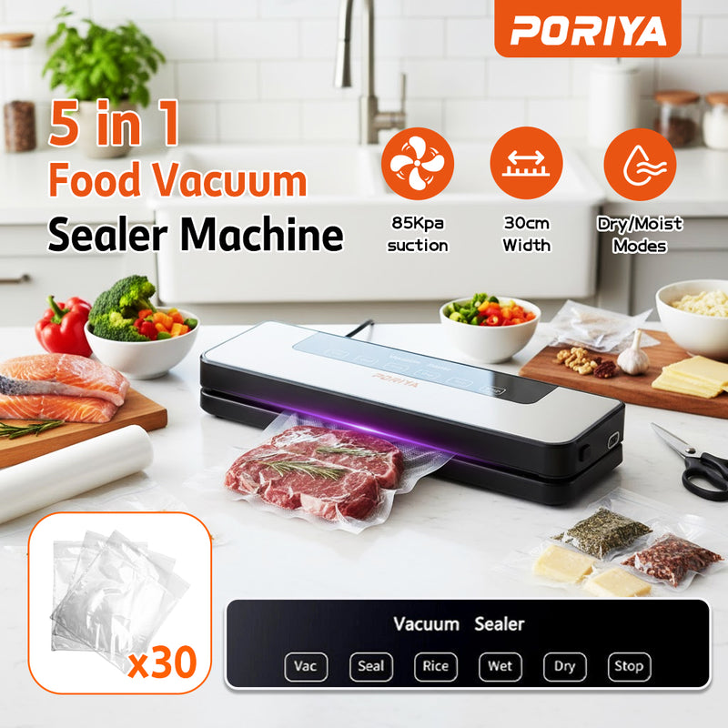Load image into Gallery viewer, PORIYA Commercial Vacuum Sealer Machine Fresh Dry Wet Food Saver Storage With 30pc Bags
