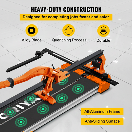 PORIYA Tile Cutter 600mm Cutting Tool w/ Laser Guide Single Rail Double Brackets