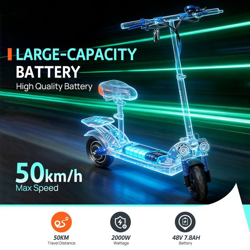Load image into Gallery viewer, PORIYA NEW Electric Scooter w/RGB Light 2000W 50KM/H Foldable Adult Off Road E-Bike
