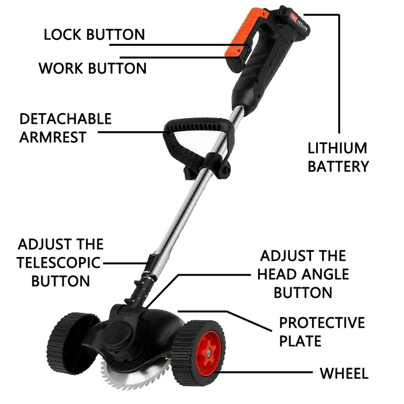 Load image into Gallery viewer, Cordless Electric Grass Trimmer Garden Lawn Cutter Brush Mower Whipper Snipper
