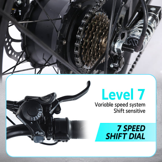 PORIYA 2000W 80KM 60KM/H Electric Bike Mountain Bicycle E-Bike 20“ off Road Traveling