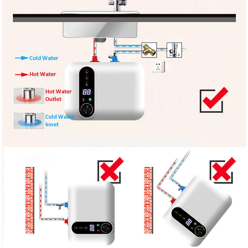 Load image into Gallery viewer, PORIYA 10L Electric Instant Tankless Hot Water System Heater Under Sink Shower Portable
