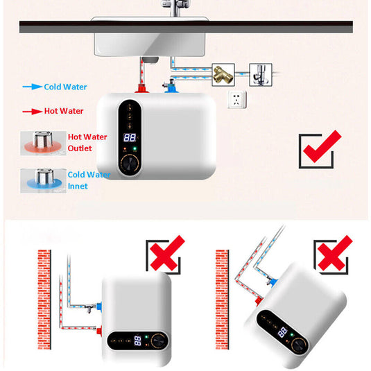 PORIYA 10L Electric Instant Tankless Hot Water System Heater Under Sink Shower Portable