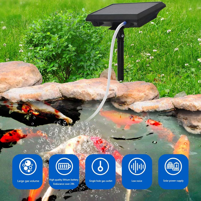 Load image into Gallery viewer, Solar Oxygenator Air Pump Kit Fish Pond Pool Water Oxygen Aerator 3 Modes
