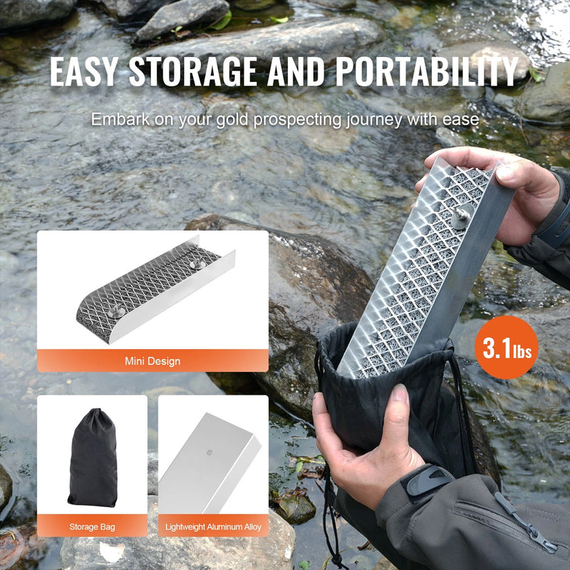 Load image into Gallery viewer, PORIYA Gold Panning Kit With Sluice Box 12" Aluminum Gold Mining Equipment 16 PC
