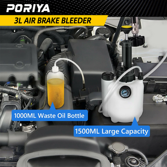 PORIYA 1L/3L  Air Brake Bleeder Clutch Vacuum Bleeding Extractor Fluid Fill Adapter Kit