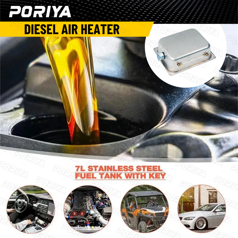 Load image into Gallery viewer, PORIYA 7L Air Diesel Heater Fuel Tank Oil With Lock Stainless Steel For Car Truck
