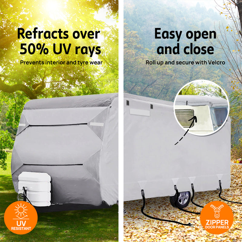 Load image into Gallery viewer, PORIYA 16-24ft Caravan Cover 4 Layer Campervan UV Resistant Waterproof With Bag
