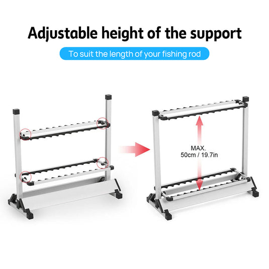 PORIYA 24 Fishing Rod Holder Storage Rack Fishing Pole Stand Garage Organizer Holds