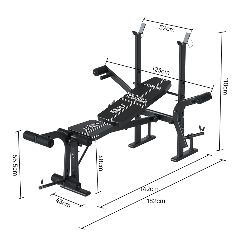 Load image into Gallery viewer, PORIYA Weight Bench Fitness Bench Adjustable Bench Press 8-In-1 Gym Equipment
