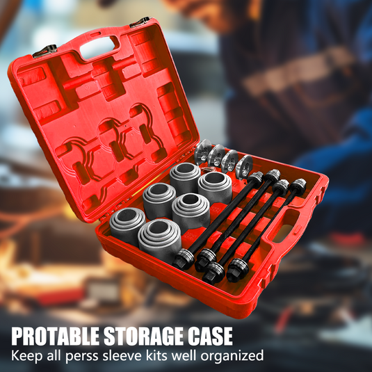 PORIYA 28 pcs Bush Removal Kit Bush Bearing Seals Press Pull Sleeve Tool Kit Set