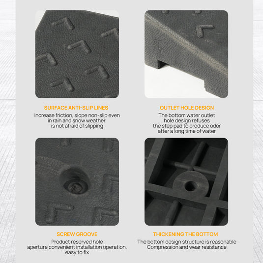 PORIYA Heavy Duty Rubber Curb Ramp 100x30x10cm Heavy Duty Kerb Driveway Threshold Ramp