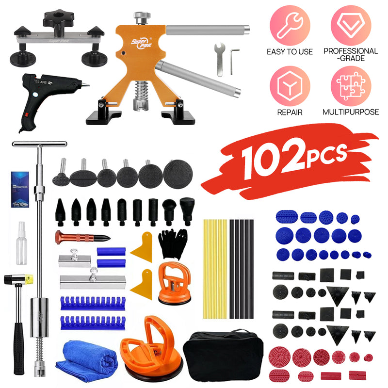 Load image into Gallery viewer, PORIYA 102pcs Car Body Dent Puller Auto Paintless Hail Dent Remover Repair Tools Kit
