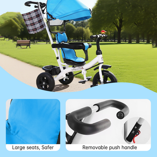 PORIYA 4 In 1 Tricycle Bike Trike Baby Prams Kids Stroller Toddler Ride-On Toy Gift