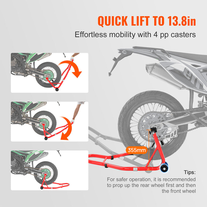 Load image into Gallery viewer, PORIYA 1100lbs Motorbike Dolly Motorcycle Front Wheel Stand and Rear Wheel Stand 2PC
