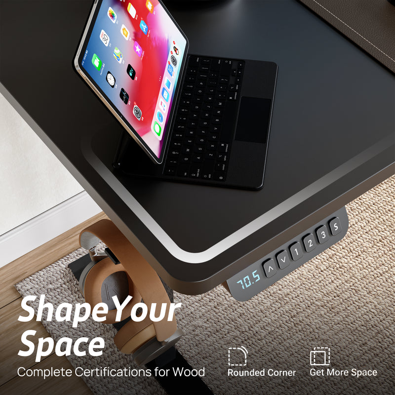 Load image into Gallery viewer, PORIYA 1.7M Electric Standing Desk Height Adjustable Home Office Computer Working Desk
