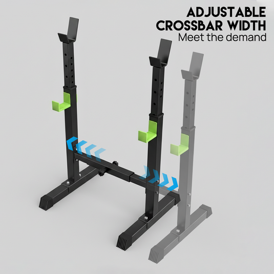 Adjustable Detachable Squat Rack Heavy Duty Home Gym Equipment w/ Barbell Hooks