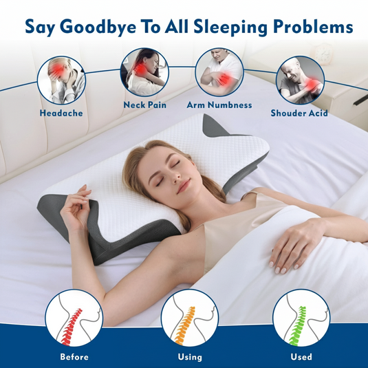 PORIYA Ergonomic Cervical Pillow Cooling Memory Foam Pillow Neck Support Pillow