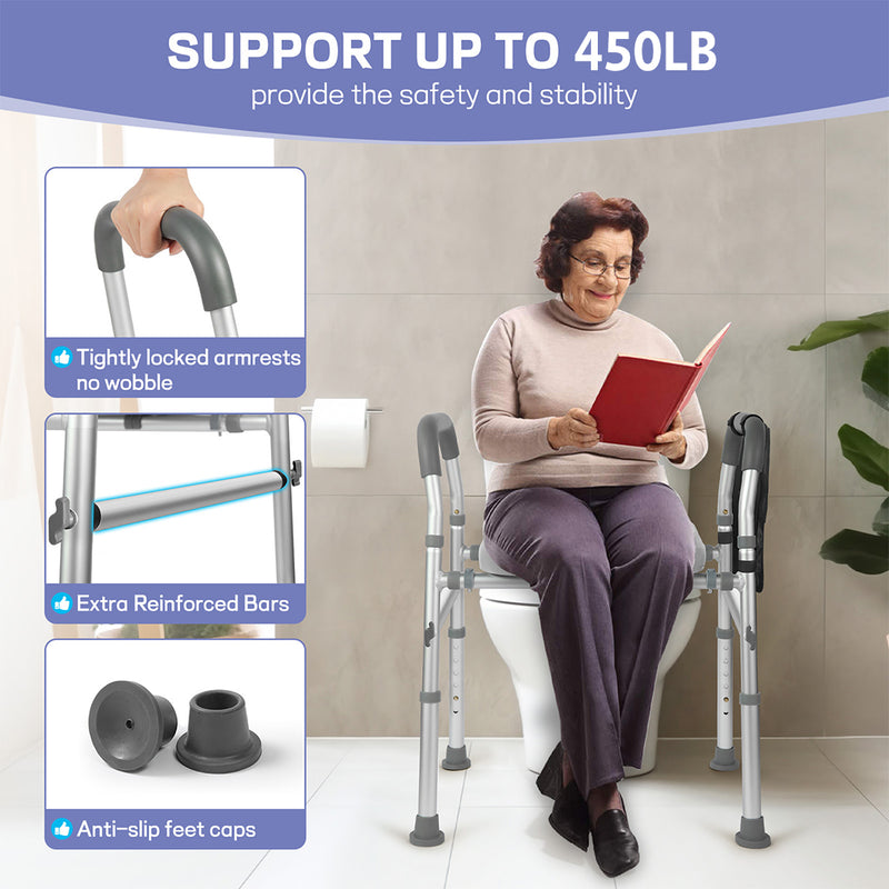 Load image into Gallery viewer, PORIYA Raised Toilet Seat 17"-24" 450 lbs Universal Toilet Riser for Elderly
