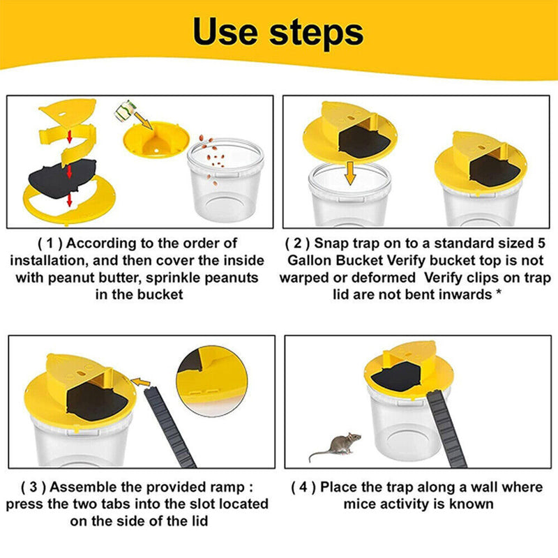 Load image into Gallery viewer, PORIYA Mouse Trap Flip N Slide Bucket Lid Mouse Rat Trap With Ladder Mouse trap Catche
