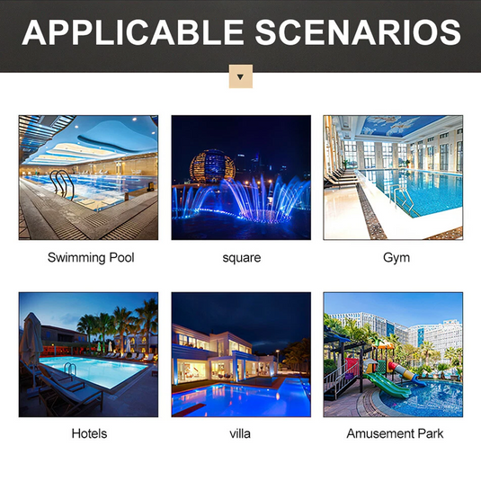 PORIYA 55W Resin Filled Underwater Swimming Pool Light LED RGB with Remote Controller