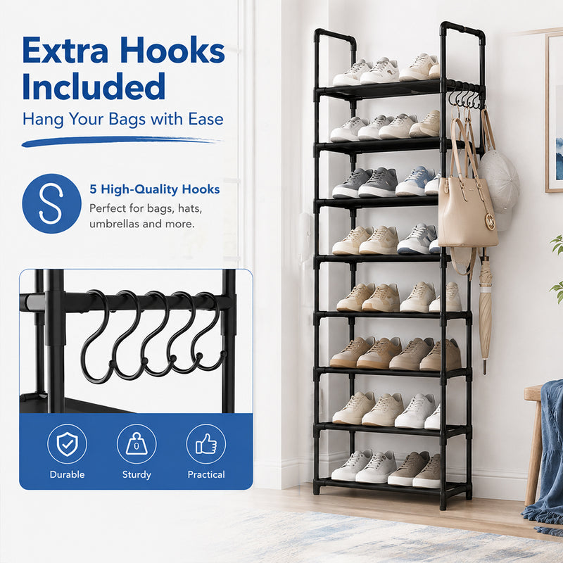 Load image into Gallery viewer, PORIYA 20/50 Pairs 10-Tier Shoe Rack Storage Shelf Metal Frame Stackable Shoe Organizer
