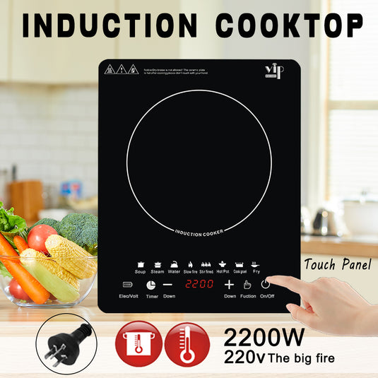PORIYA 2200W Electric Induction Cooktop Portable Ceramic Glass Cook Top Kitchen Cooker