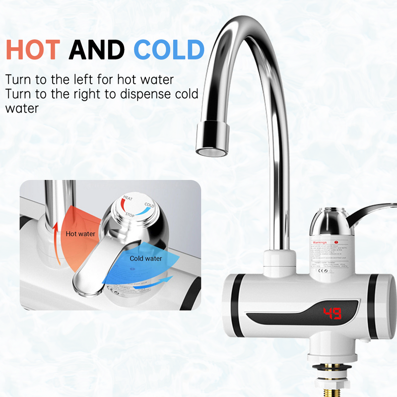 Load image into Gallery viewer, PORIYA 360° Electric Instant Hot Water Tap w/ Led Display Cold Hot Water Heater Faucet
