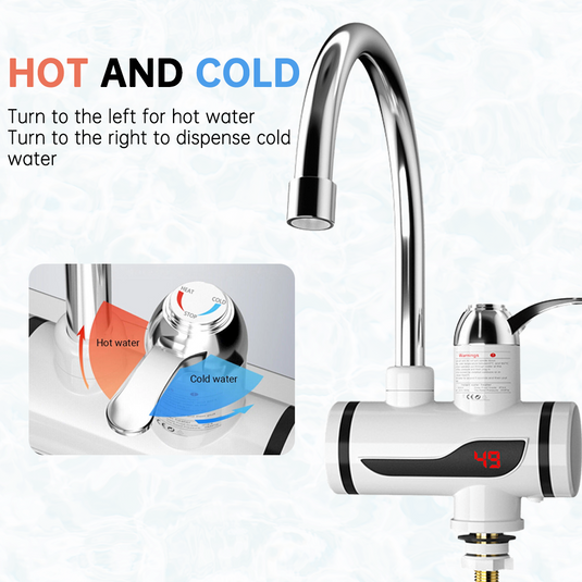 PORIYA 360° Electric Instant Hot Water Tap w/ Led Display Cold Hot Water Heater Faucet