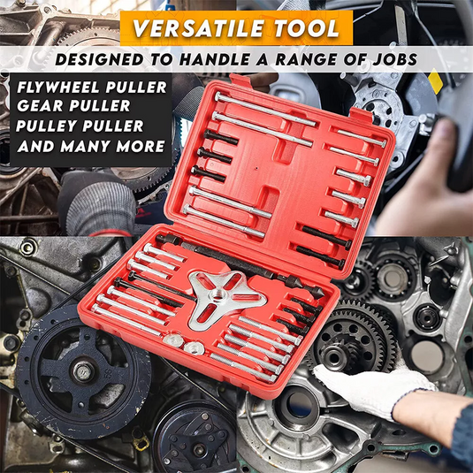 PORIYA 47pcs Harmonic Balancer Kit Set Gear Puller Pulley Steering Wheel Removal Tool