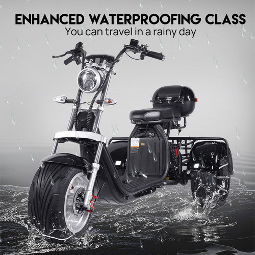 Load image into Gallery viewer, Electric Tricycle 3000W 60KM/H Off Road E-Scooter W/ Golf Rack Golf Cart Scooter

