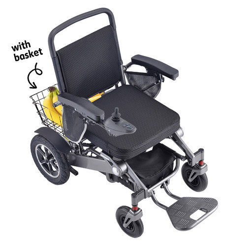 600W Electric Wheelchair Folding Lithium Power Motorised Foldable w/ Basket